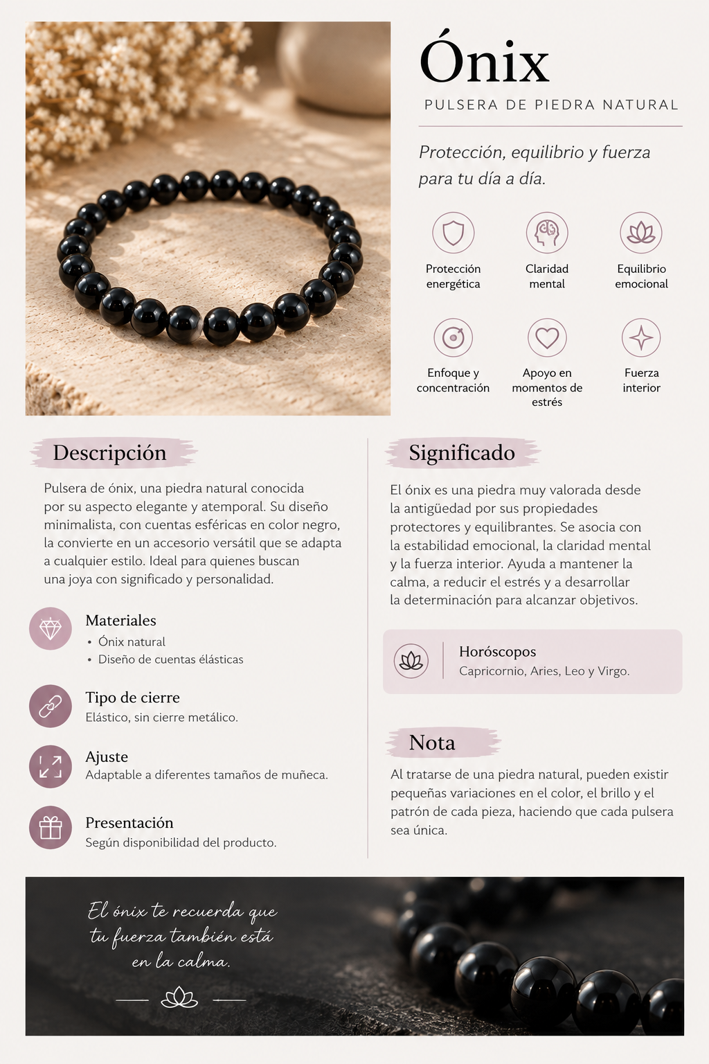 Pulsera de Ónix