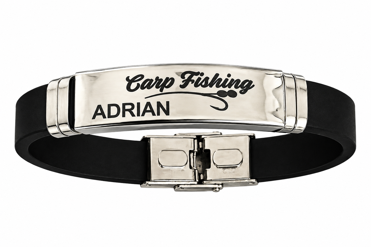 Pulsera Acero Personalizada Carp Fishing con Nombre