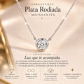 Gargantilla de Plata de Ley Rodiada con Moissanita