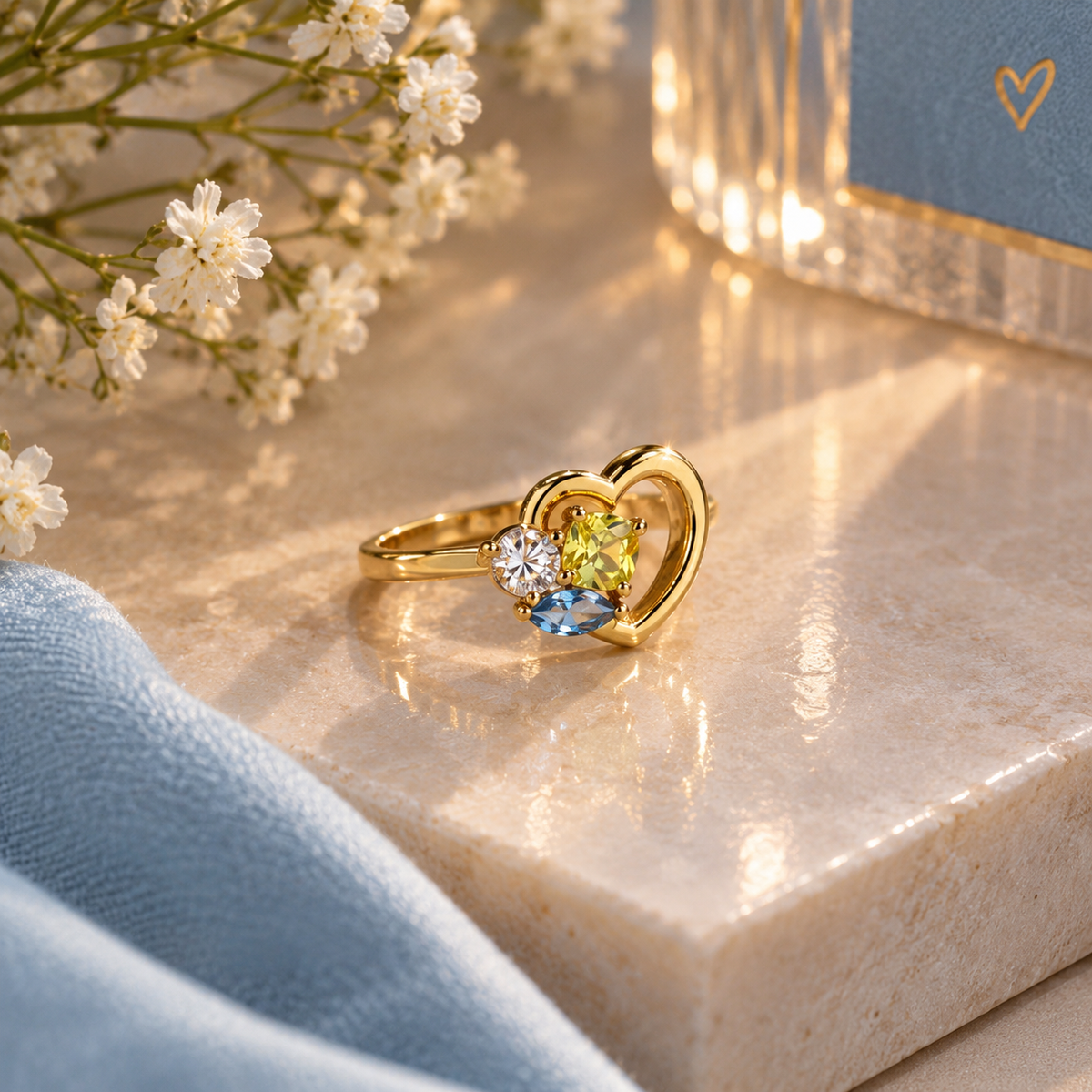 Anillo Corazón de Colores