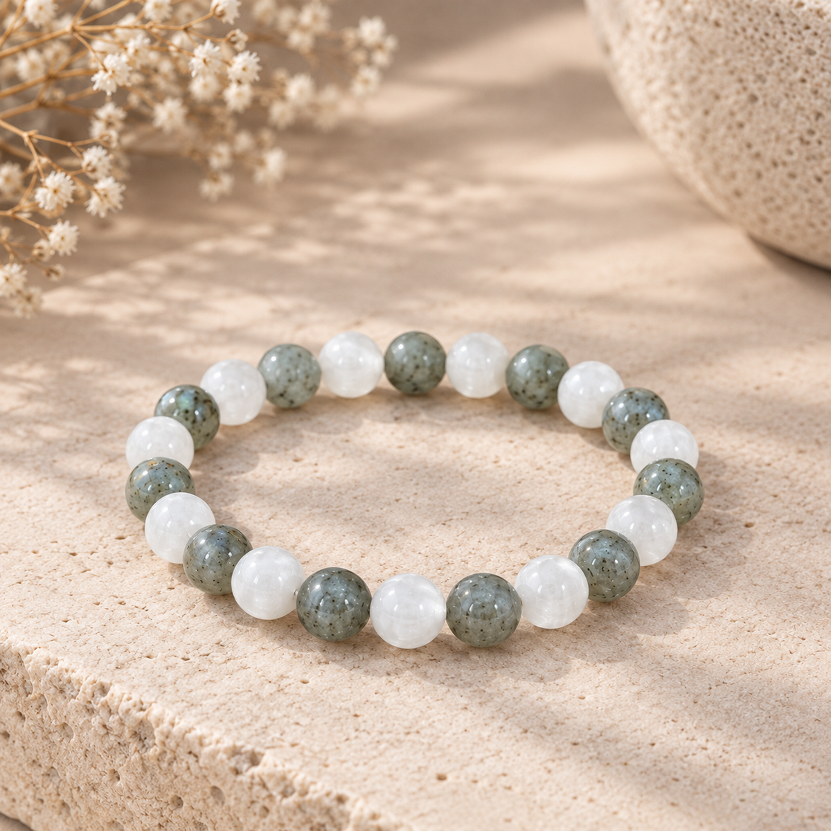 Pulsera Inseguridad Mental – Selenita & Labradorita