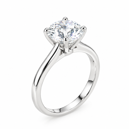 Anillo Plata Rodiada con Moissanita