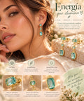 Pendientes de Plata con Piedras Verde Agua