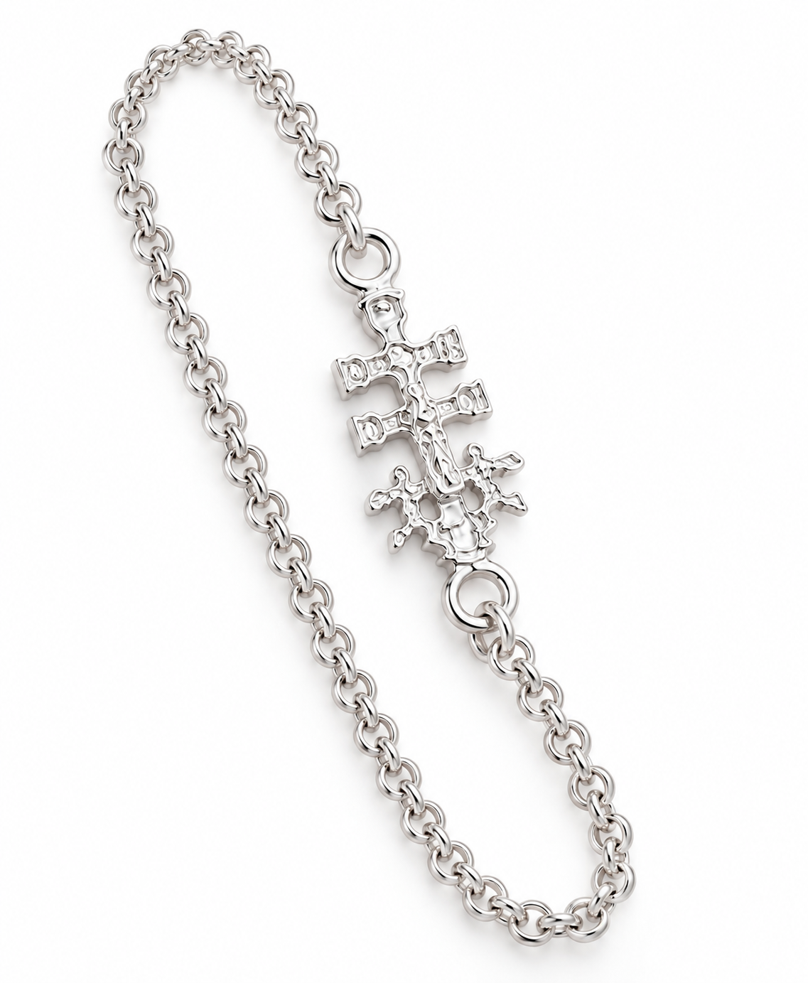 Pulsera Cruz Caravaca Plata