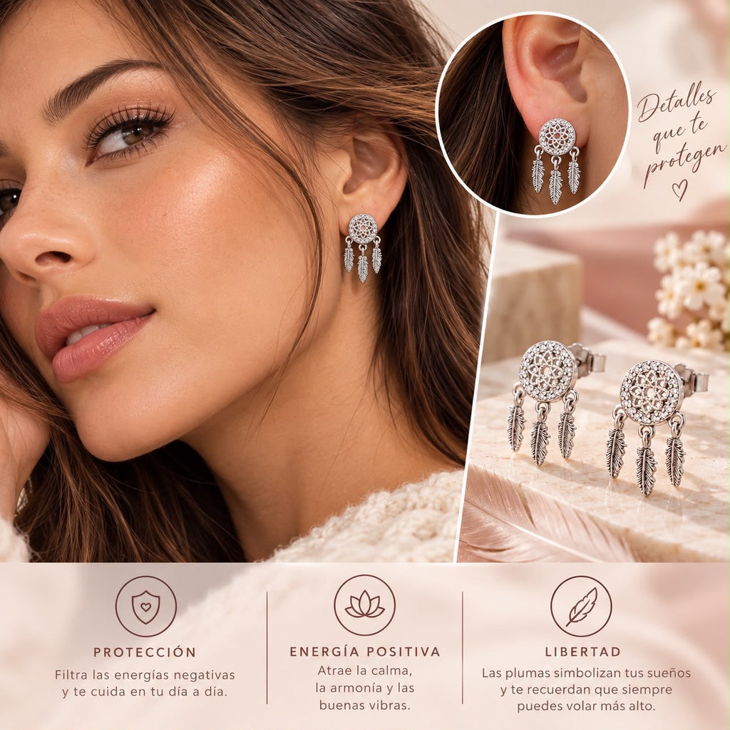 Pendientes Atrapasueños de Plata