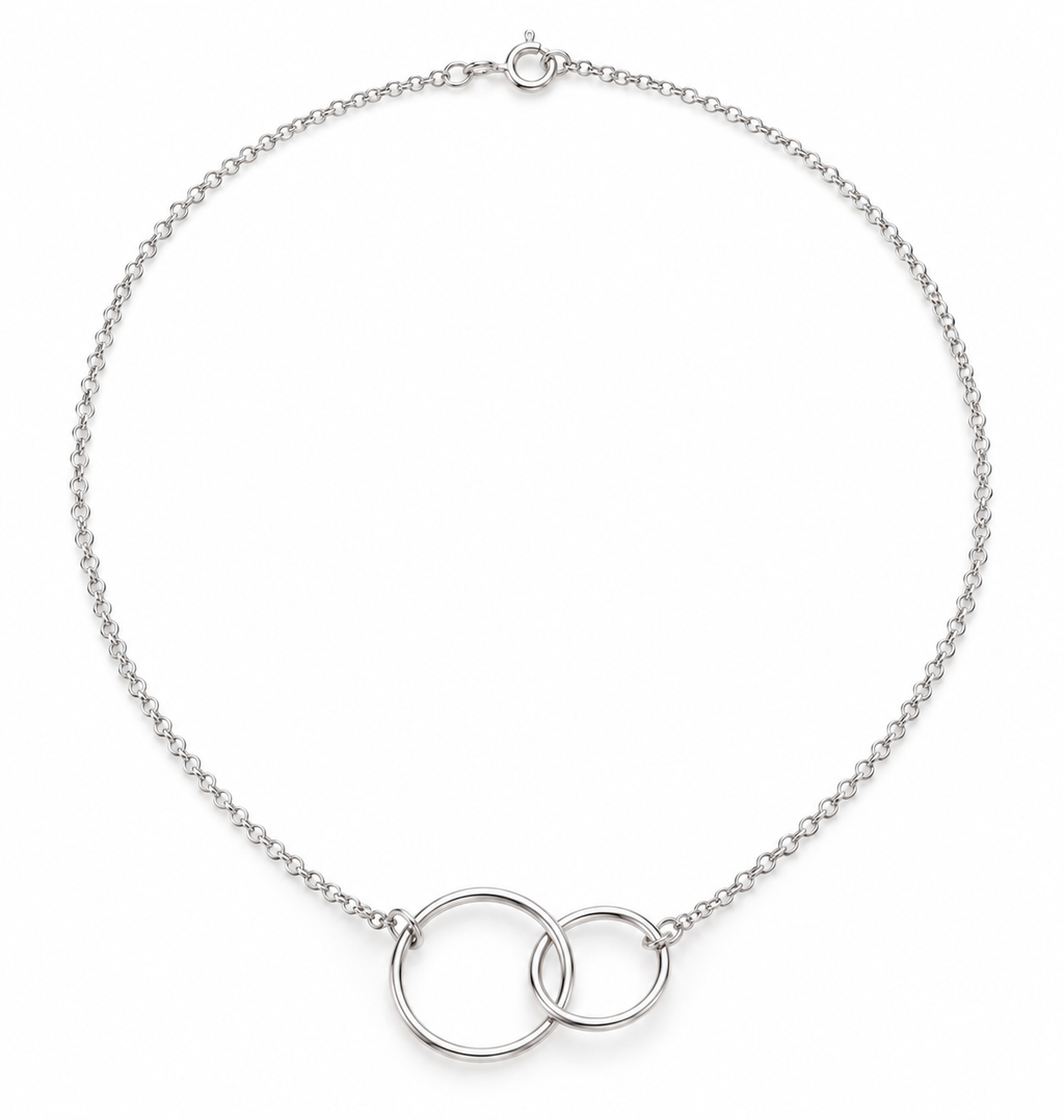 Collar de Dos Aros Entrelazados Plata