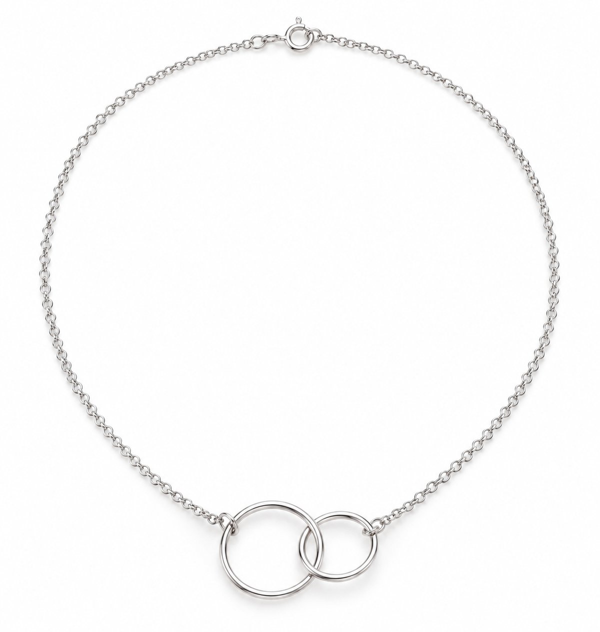 Collar de Dos Aros Entrelazados Plata