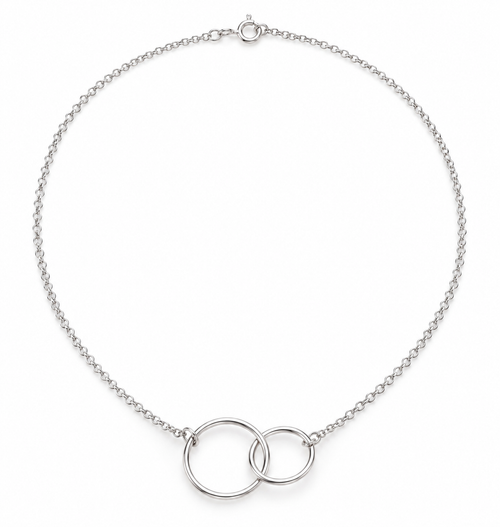 Collar de Dos Aros Entrelazados Plata