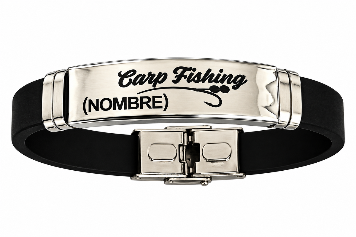 Pulsera Acero Personalizada Carp Fishing con Nombre