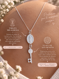 Colgante Virgen Milagrosa y Llave de San Benito