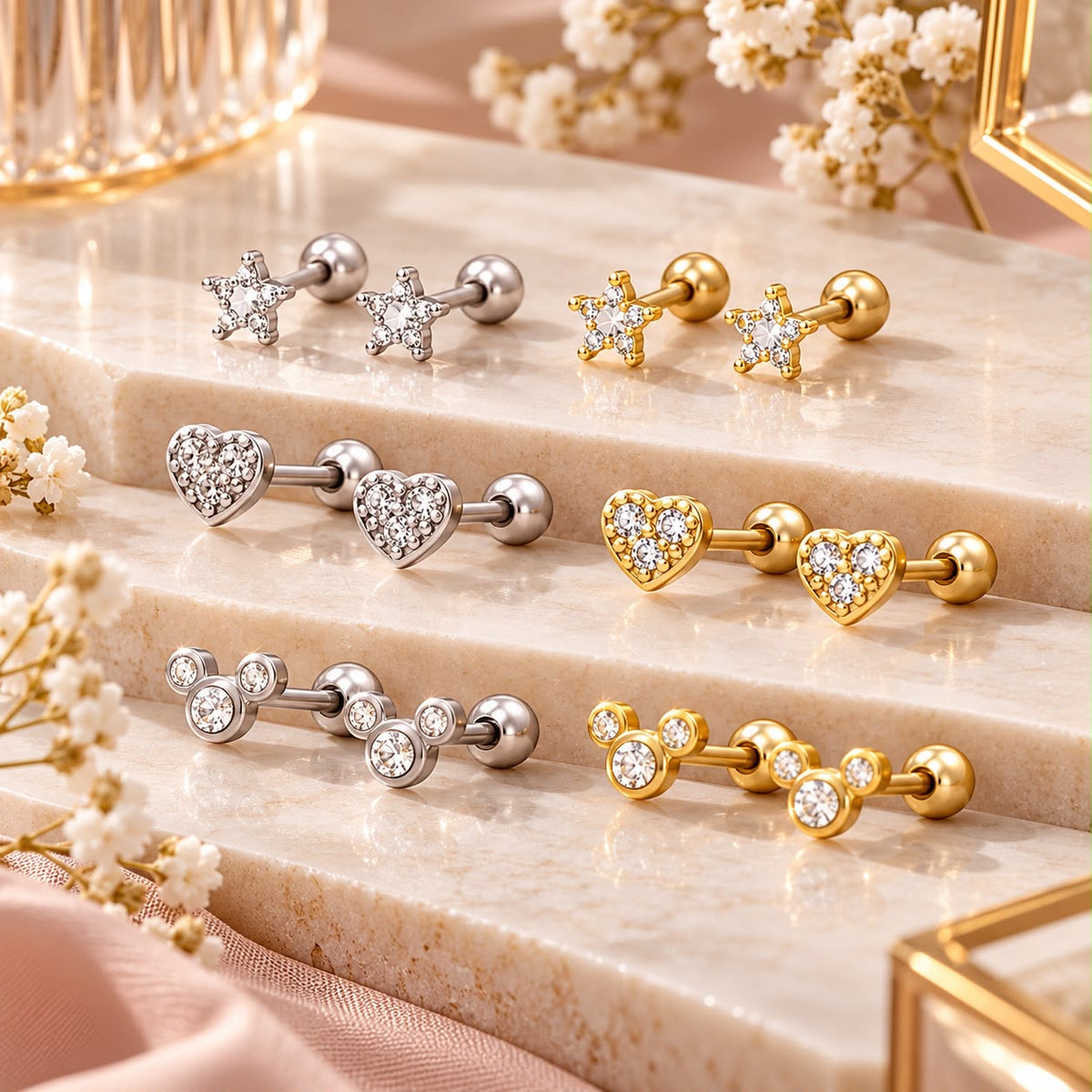 Piercings de Plata con Diseños