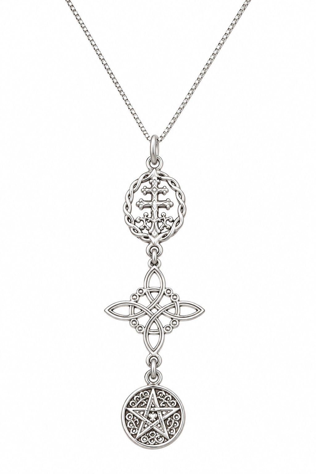 COLLAR TRIPLE SÍMBOLO · PLATA DE LEY 925
