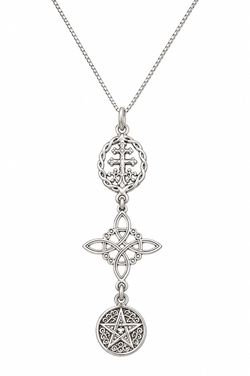 COLLAR TRIPLE SÍMBOLO · PLATA DE LEY 925