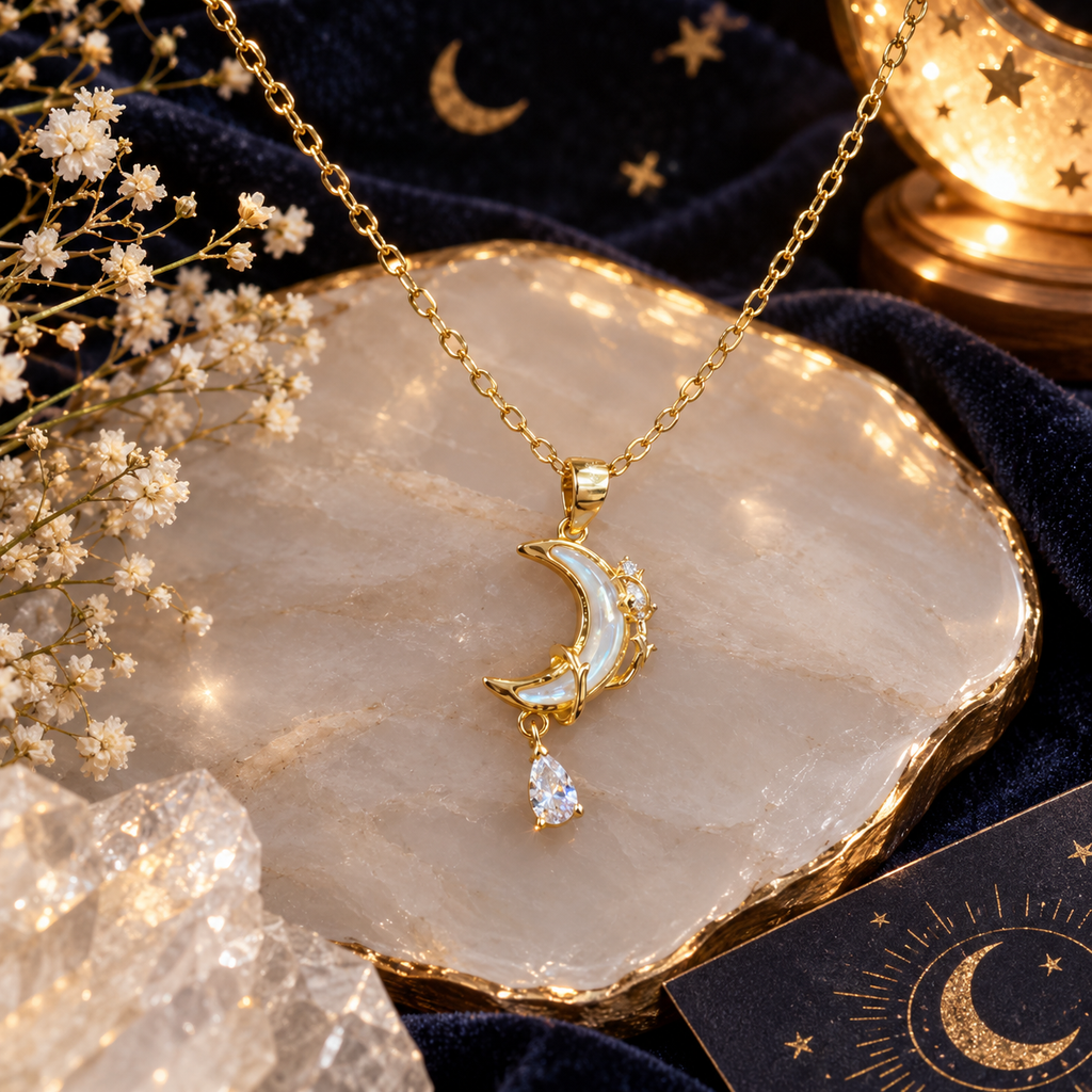 Collar Luna—Plata de ley 925