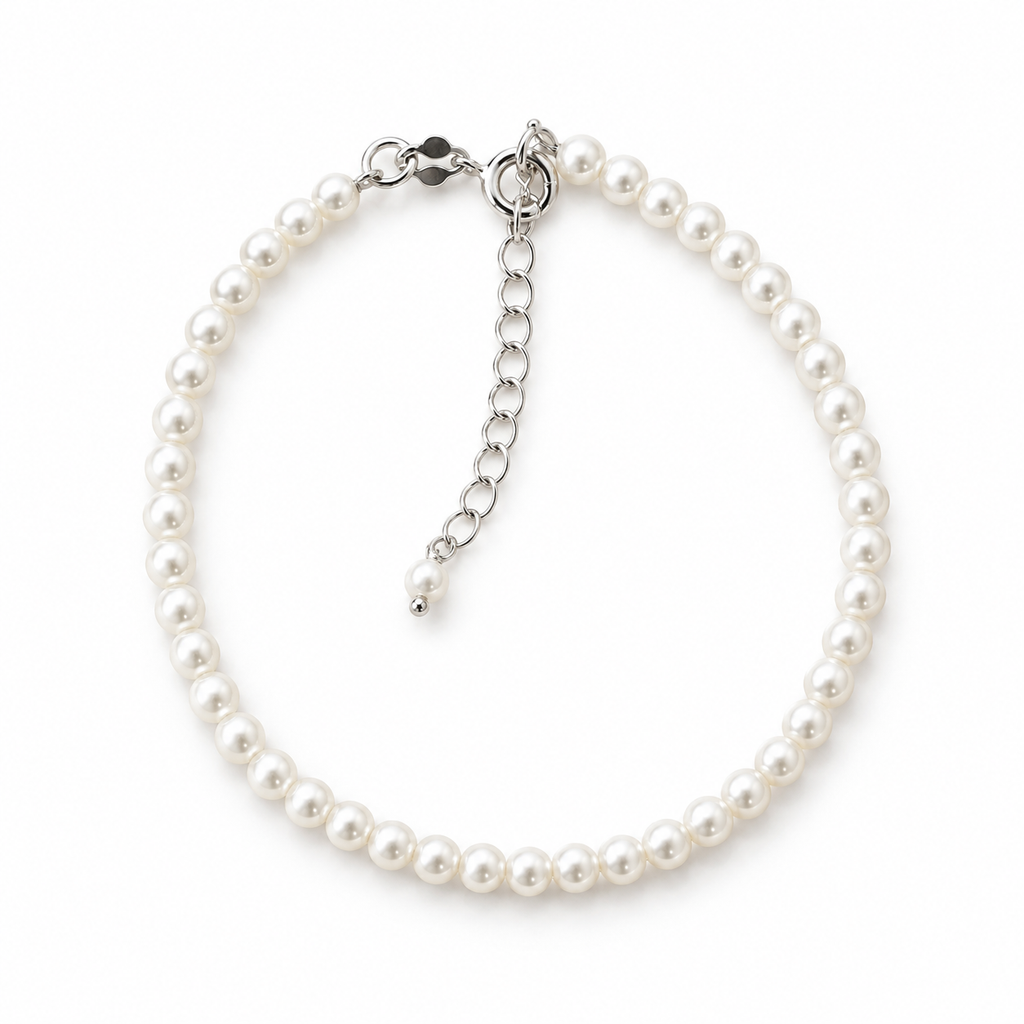 Pulsera de perlas blancas