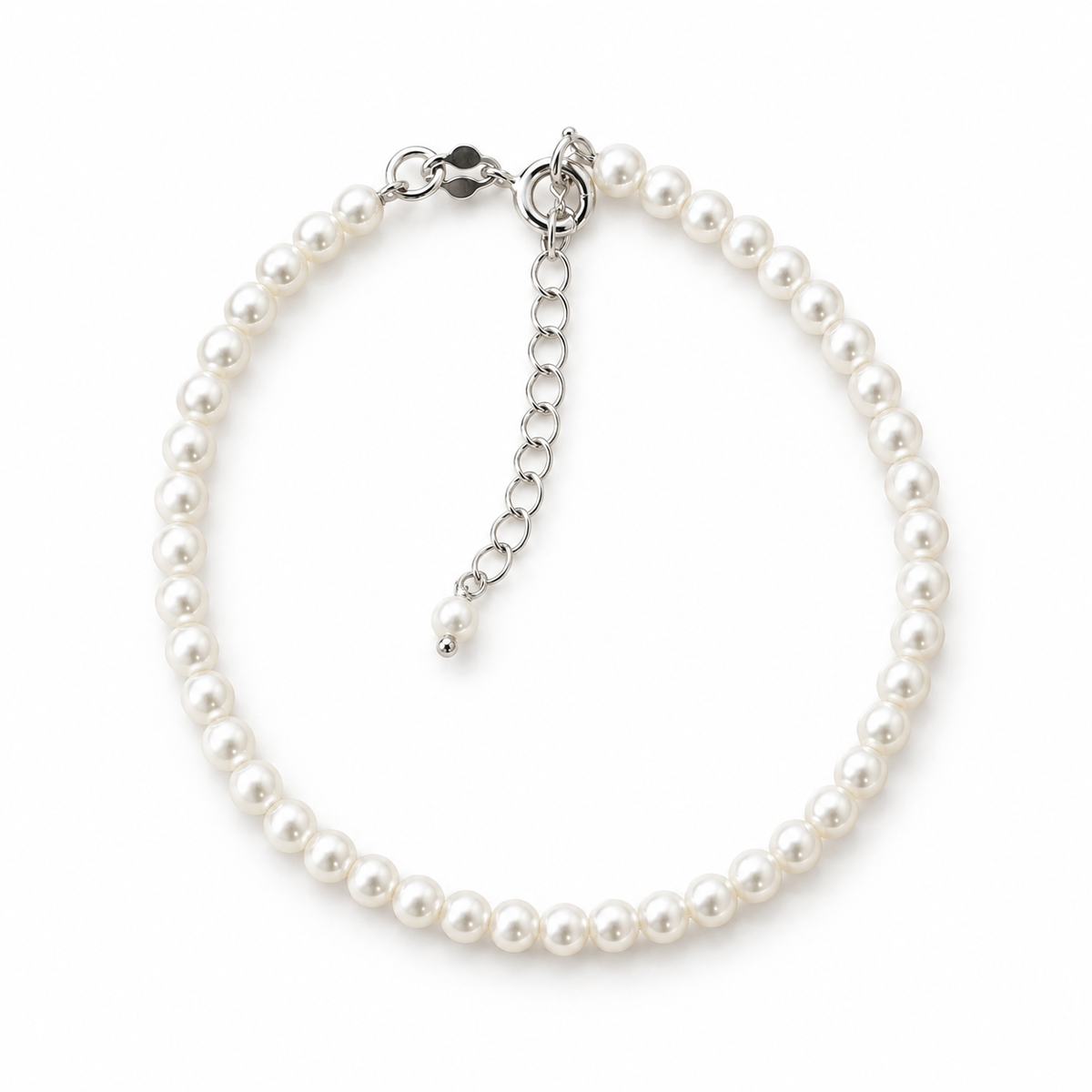 Pulsera de perlas blancas