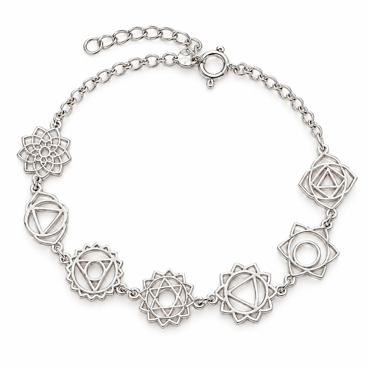 Pulsera 7 Chakras de Plata de Ley 925