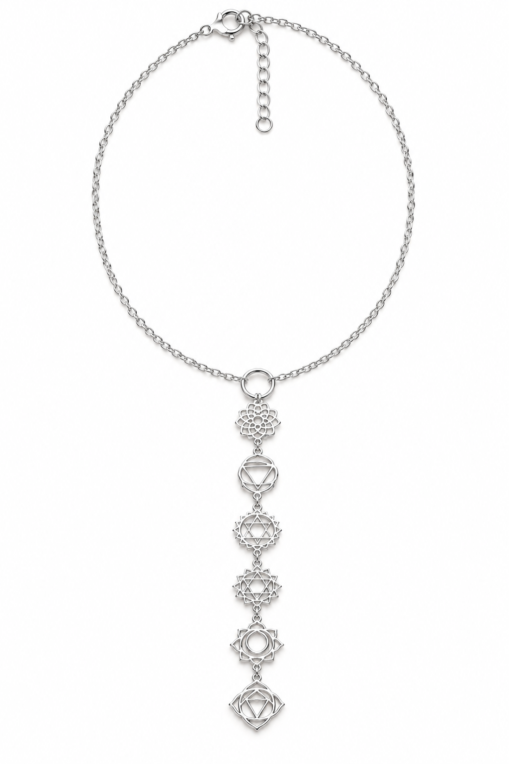 Gargantilla 7 Chakras de Plata de Ley 925